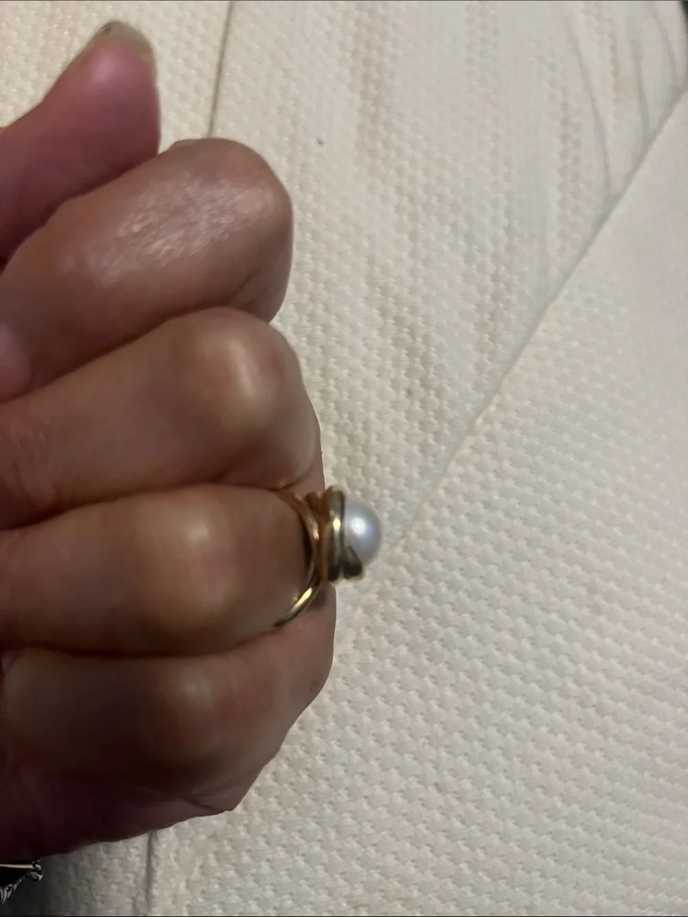 Gold Pearl Dome Statement Ring - Women Jewelry